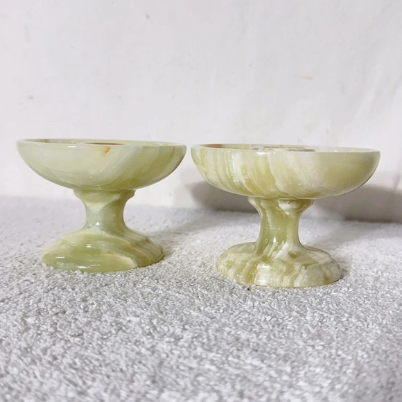 Vintage Yellow Onyx Candlestick Holders X2 - Picture 2 of 16